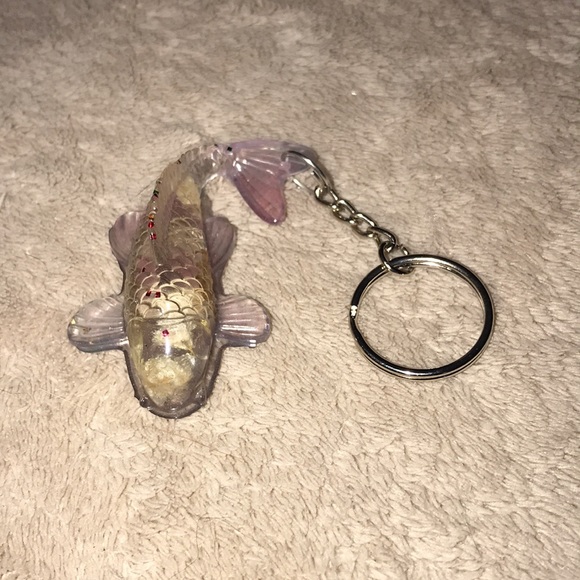 Unique Epoxy Resin Koi fish keychain with baby’s breath and petals 💕 - Picture 2 of 4
